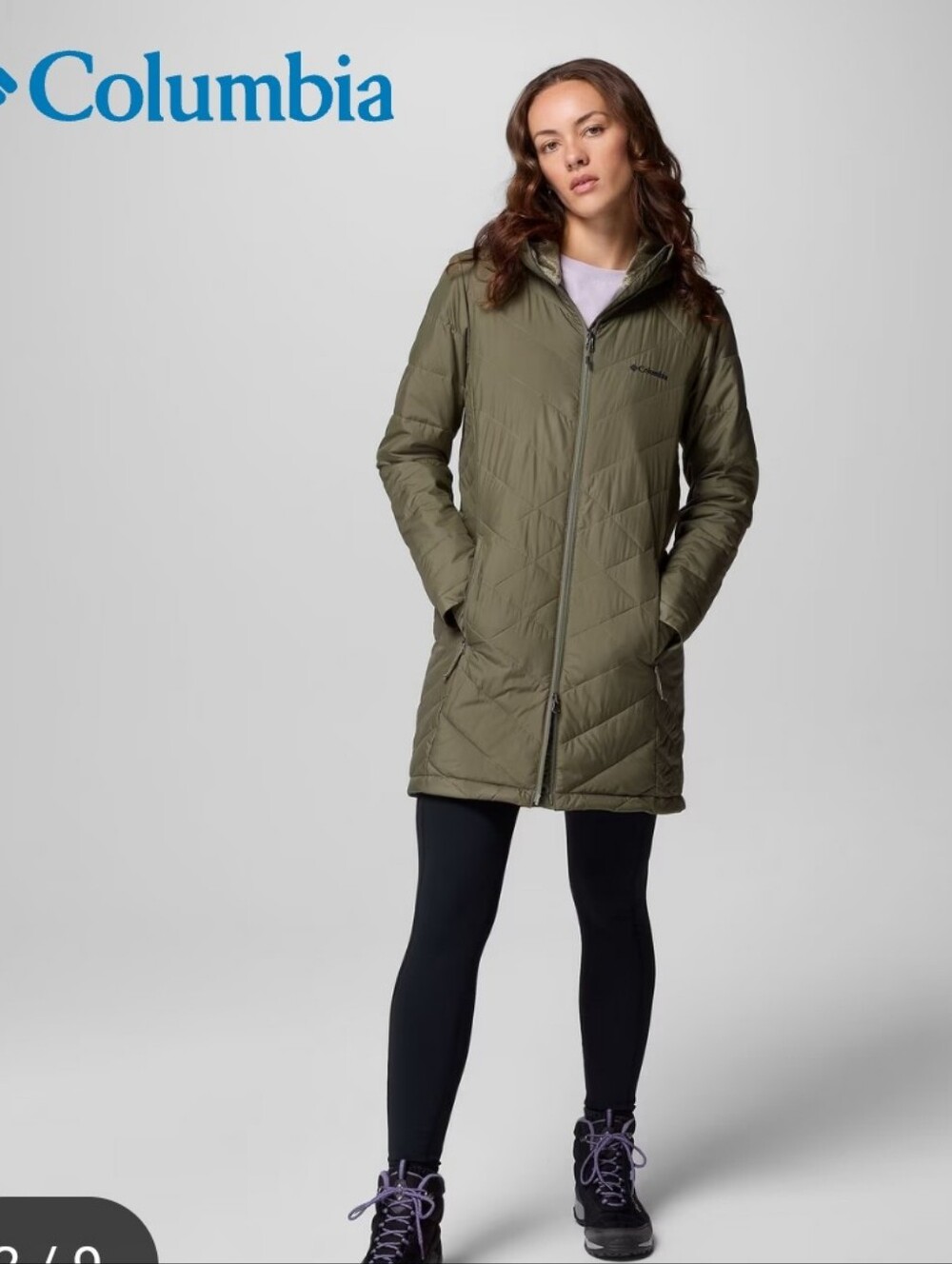 COLUMBIA Omni Heat Women's Heavenly Long Hooded Jacket - Teal M ( MINT )
